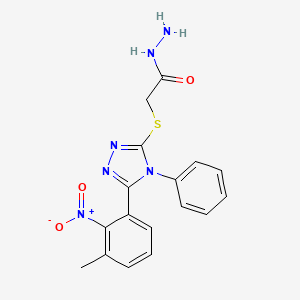 molecular formula C17H16N6O3S B5169294 2-{[5-(3-methyl-2-nitrophenyl)-4-phenyl-4H-1,2,4-triazol-3-yl]thio}acetohydrazide 