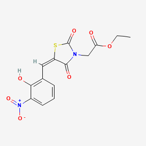 molecular formula C14H12N2O7S B5169301 ethyl [5-(2-hydroxy-3-nitrobenzylidene)-2,4-dioxo-1,3-thiazolidin-3-yl]acetate 