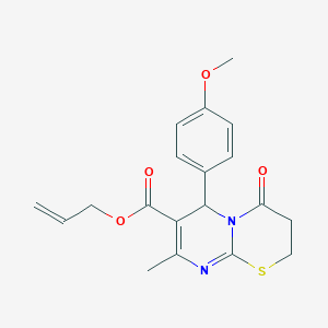 molecular formula C19H20N2O4S B5169312 allyl 6-(4-methoxyphenyl)-8-methyl-4-oxo-3,4-dihydro-2H,6H-pyrimido[2,1-b][1,3]thiazine-7-carboxylate CAS No. 6239-58-3