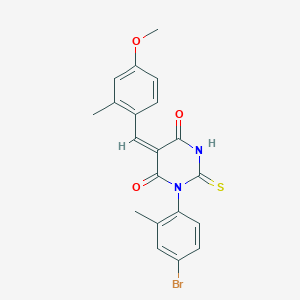 molecular formula C20H17BrN2O3S B5169338 1-(4-bromo-2-methylphenyl)-5-(4-methoxy-2-methylbenzylidene)-2-thioxodihydro-4,6(1H,5H)-pyrimidinedione 