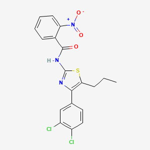 molecular formula C19H15Cl2N3O3S B5169345 N-[4-(3,4-dichlorophenyl)-5-propyl-1,3-thiazol-2-yl]-2-nitrobenzamide 