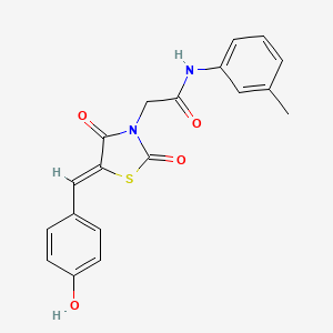 molecular formula C19H16N2O4S B5169350 2-[5-(4-hydroxybenzylidene)-2,4-dioxo-1,3-thiazolidin-3-yl]-N-(3-methylphenyl)acetamide 