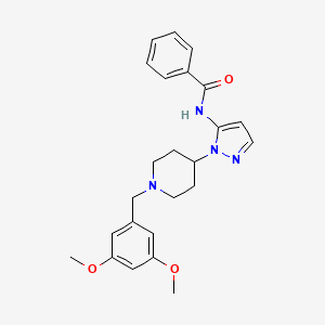 molecular formula C24H28N4O3 B5169351 N-{1-[1-(3,5-dimethoxybenzyl)-4-piperidinyl]-1H-pyrazol-5-yl}benzamide 