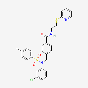 molecular formula C28H26ClN3O3S2 B5169355 4-({(3-chlorophenyl)[(4-methylphenyl)sulfonyl]amino}methyl)-N-[2-(2-pyridinylthio)ethyl]benzamide 