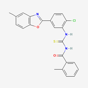 molecular formula C23H18ClN3O2S B5169375 N-({[2-chloro-5-(5-methyl-1,3-benzoxazol-2-yl)phenyl]amino}carbonothioyl)-2-methylbenzamide 