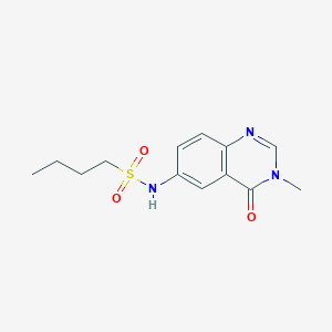 molecular formula C13H17N3O3S B5169390 N-(3-methyl-4-oxo-3,4-dihydro-6-quinazolinyl)-1-butanesulfonamide 