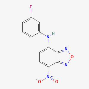 molecular formula C12H7FN4O3 B5169405 N-(3-fluorophenyl)-7-nitro-2,1,3-benzoxadiazol-4-amine 