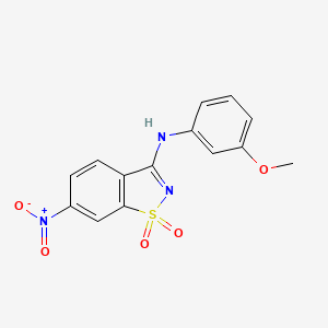 molecular formula C14H11N3O5S B5169419 N-(3-methoxyphenyl)-6-nitro-1,2-benzisothiazol-3-amine 1,1-dioxide 