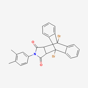 molecular formula C26H19Br2NO2 B5169453 1,8-dibromo-17-(3,4-dimethylphenyl)-17-azapentacyclo[6.6.5.0~2,7~.0~9,14~.0~15,19~]nonadeca-2,4,6,9,11,13-hexaene-16,18-dione 