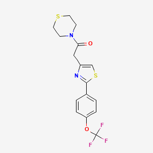 molecular formula C16H15F3N2O2S2 B5169465 4-({2-[4-(trifluoromethoxy)phenyl]-1,3-thiazol-4-yl}acetyl)thiomorpholine 