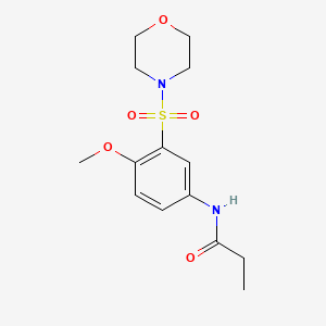 molecular formula C14H20N2O5S B5169533 N-[4-methoxy-3-(4-morpholinylsulfonyl)phenyl]propanamide 