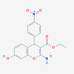 molecular formula C18H16N2O6 B5169538 ethyl 2-amino-7-hydroxy-4-(4-nitrophenyl)-4H-chromene-3-carboxylate 