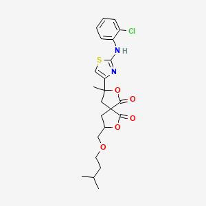 molecular formula C23H27ClN2O5S B5169549 3-{2-[(2-chlorophenyl)amino]-1,3-thiazol-4-yl}-3-methyl-8-[(3-methylbutoxy)methyl]-2,7-dioxaspiro[4.4]nonane-1,6-dione 