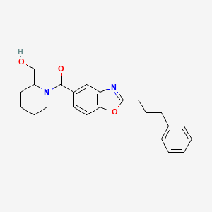 molecular formula C23H26N2O3 B5169552 (1-{[2-(3-phenylpropyl)-1,3-benzoxazol-5-yl]carbonyl}-2-piperidinyl)methanol 
