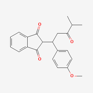 molecular formula C22H22O4 B5169565 2-[1-(4-methoxyphenyl)-4-methyl-3-oxopentyl]-1H-indene-1,3(2H)-dione 