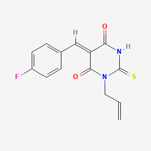 molecular formula C14H11FN2O2S B5169594 1-allyl-5-(4-fluorobenzylidene)-2-thioxodihydro-4,6(1H,5H)-pyrimidinedione 