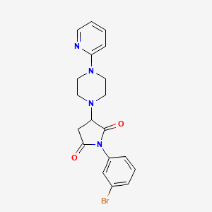 molecular formula C19H19BrN4O2 B5169597 1-(3-bromophenyl)-3-[4-(2-pyridinyl)-1-piperazinyl]-2,5-pyrrolidinedione 