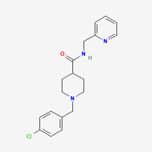 molecular formula C19H22ClN3O B5169604 1-(4-chlorobenzyl)-N-(2-pyridinylmethyl)-4-piperidinecarboxamide 