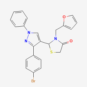 2-[3-(4-bromophenyl)-1-phenyl-1H-pyrazol-4-yl]-3-(2-furylmethyl)-1,3-thiazolidin-4-one