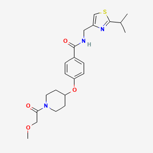 molecular formula C22H29N3O4S B5169623 N-[(2-isopropyl-1,3-thiazol-4-yl)methyl]-4-{[1-(methoxyacetyl)-4-piperidinyl]oxy}benzamide 