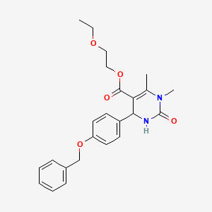 molecular formula C24H28N2O5 B5169635 2-ethoxyethyl 4-[4-(benzyloxy)phenyl]-1,6-dimethyl-2-oxo-1,2,3,4-tetrahydro-5-pyrimidinecarboxylate 