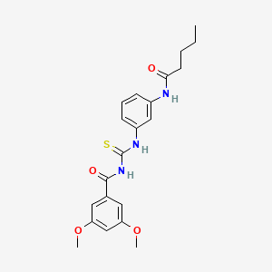 molecular formula C21H25N3O4S B5169639 3,5-dimethoxy-N-({[3-(pentanoylamino)phenyl]amino}carbonothioyl)benzamide 