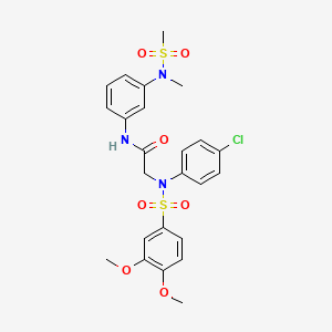 molecular formula C24H26ClN3O7S2 B5169643 N~2~-(4-chlorophenyl)-N~2~-[(3,4-dimethoxyphenyl)sulfonyl]-N~1~-{3-[methyl(methylsulfonyl)amino]phenyl}glycinamide 
