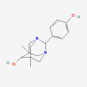 molecular formula C16H22N2O2 B5169663 2-(4-hydroxyphenyl)-5,7-dimethyl-1,3-diazatricyclo[3.3.1.1~3,7~]decan-6-ol 