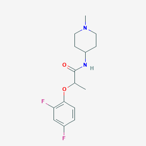 molecular formula C15H20F2N2O2 B5169673 2-(2,4-difluorophenoxy)-N-(1-methyl-4-piperidinyl)propanamide 