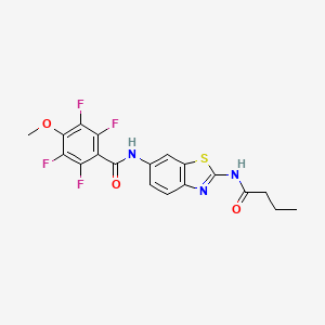 molecular formula C19H15F4N3O3S B5169688 N-[2-(butyrylamino)-1,3-benzothiazol-6-yl]-2,3,5,6-tetrafluoro-4-methoxybenzamide 