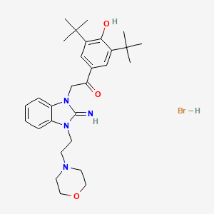 molecular formula C29H41BrN4O3 B5169698 1-(3,5-di-tert-butyl-4-hydroxyphenyl)-2-{2-imino-3-[2-(4-morpholinyl)ethyl]-2,3-dihydro-1H-benzimidazol-1-yl}ethanone hydrobromide 