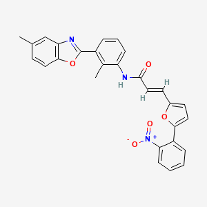 molecular formula C28H21N3O5 B5169714 N-[2-methyl-3-(5-methyl-1,3-benzoxazol-2-yl)phenyl]-3-[5-(2-nitrophenyl)-2-furyl]acrylamide 