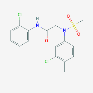 molecular formula C16H16Cl2N2O3S B5169721 N~2~-(3-chloro-4-methylphenyl)-N~1~-(2-chlorophenyl)-N~2~-(methylsulfonyl)glycinamide 