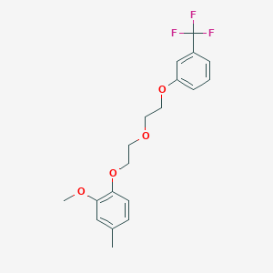 molecular formula C19H21F3O4 B5169733 2-methoxy-4-methyl-1-(2-{2-[3-(trifluoromethyl)phenoxy]ethoxy}ethoxy)benzene 