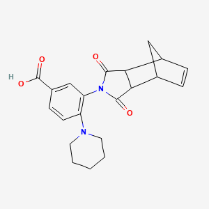 molecular formula C21H22N2O4 B5169735 3-(3,5-dioxo-4-azatricyclo[5.2.1.0~2,6~]dec-8-en-4-yl)-4-(1-piperidinyl)benzoic acid 