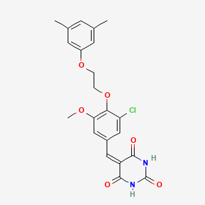 molecular formula C22H21ClN2O6 B5169765 5-{3-chloro-4-[2-(3,5-dimethylphenoxy)ethoxy]-5-methoxybenzylidene}-2,4,6(1H,3H,5H)-pyrimidinetrione 