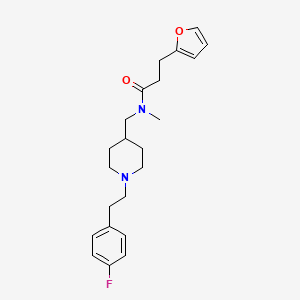 molecular formula C22H29FN2O2 B5169803 N-({1-[2-(4-fluorophenyl)ethyl]-4-piperidinyl}methyl)-3-(2-furyl)-N-methylpropanamide 