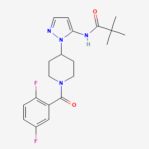 molecular formula C20H24F2N4O2 B5169835 N-{1-[1-(2,5-difluorobenzoyl)-4-piperidinyl]-1H-pyrazol-5-yl}-2,2-dimethylpropanamide 