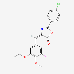 molecular formula C19H15ClINO4 B5169849 2-(4-chlorophenyl)-4-(3-ethoxy-5-iodo-4-methoxybenzylidene)-1,3-oxazol-5(4H)-one 