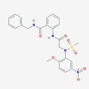molecular formula C24H24N4O7S B5169854 N-benzyl-2-{[N-(2-methoxy-5-nitrophenyl)-N-(methylsulfonyl)glycyl]amino}benzamide 