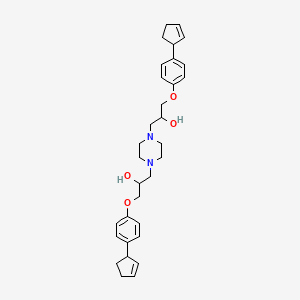 molecular formula C32H42N2O4 B5169857 1,1'-(1,4-piperazinediyl)bis{3-[4-(2-cyclopenten-1-yl)phenoxy]-2-propanol} 