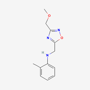 molecular formula C12H15N3O2 B5169864 N-{[3-(methoxymethyl)-1,2,4-oxadiazol-5-yl]methyl}-2-methylaniline 