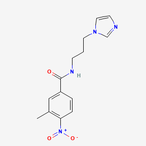 molecular formula C14H16N4O3 B5169882 N-[3-(1H-imidazol-1-yl)propyl]-3-methyl-4-nitrobenzamide 