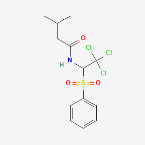 molecular formula C13H16Cl3NO3S B5169906 3-methyl-N-[2,2,2-trichloro-1-(phenylsulfonyl)ethyl]butanamide 