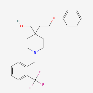 molecular formula C22H26F3NO2 B5169912 {4-(2-phenoxyethyl)-1-[2-(trifluoromethyl)benzyl]-4-piperidinyl}methanol 