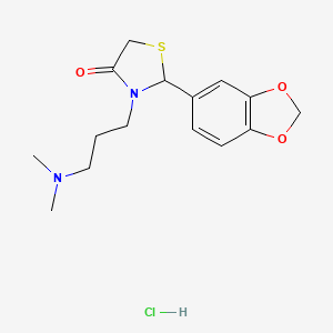 molecular formula C15H21ClN2O3S B5169920 2-(1,3-benzodioxol-5-yl)-3-[3-(dimethylamino)propyl]-1,3-thiazolidin-4-one hydrochloride 