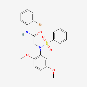 molecular formula C22H21BrN2O5S B5169924 N~1~-(2-bromophenyl)-N~2~-(2,5-dimethoxyphenyl)-N~2~-(phenylsulfonyl)glycinamide 