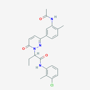 molecular formula C24H25ClN4O3 B5169935 2-[3-[3-(acetylamino)-4-methylphenyl]-6-oxo-1(6H)-pyridazinyl]-N-(3-chloro-2-methylphenyl)butanamide 