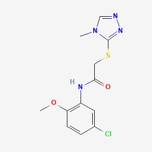 molecular formula C12H13ClN4O2S B5169940 N-(5-chloro-2-methoxyphenyl)-2-[(4-methyl-4H-1,2,4-triazol-3-yl)thio]acetamide 