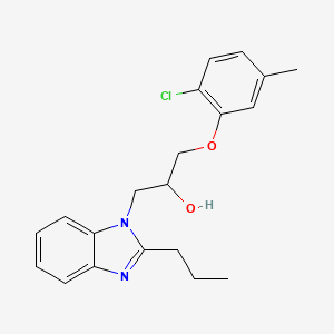 molecular formula C20H23ClN2O2 B5169951 1-(2-chloro-5-methylphenoxy)-3-(2-propyl-1H-benzimidazol-1-yl)-2-propanol 